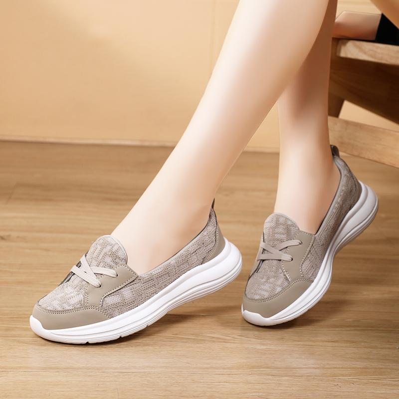 Fashion Women Casual Shoes Platform Breathable Walking Mesh Flat Bottom Outdoor Casual Sports Vulcanized Shoes Zapatillas De Deporte