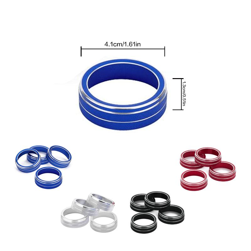 4ks Hliníková slitina Auto Klimatizace Hlasitost Přepínač Knoflík Dekorativní Kroužek Nálepky pro Volvo S60 V60 XC60 S80 V40 Příslušenství