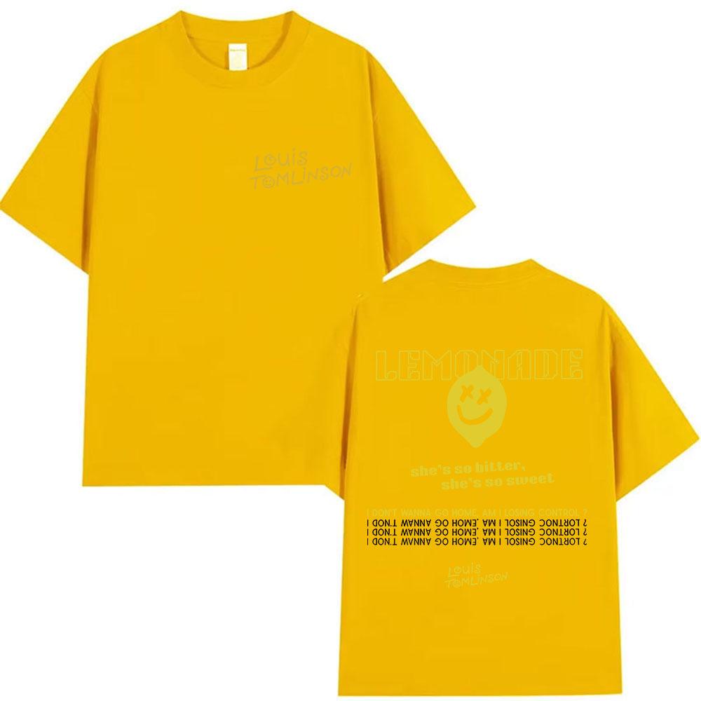 Louis Tomlinson Lemonade Tour Album Vintage Fashion Big Size High Quality 2025 Summer Pure Cotton 100 Printed Tshirt