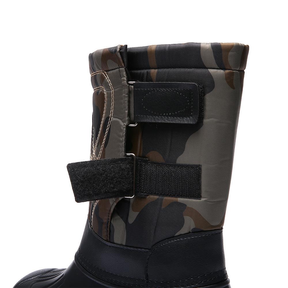 Men's Waterproof Non-Slip Large Snow Boots with Thick Velvet Lining