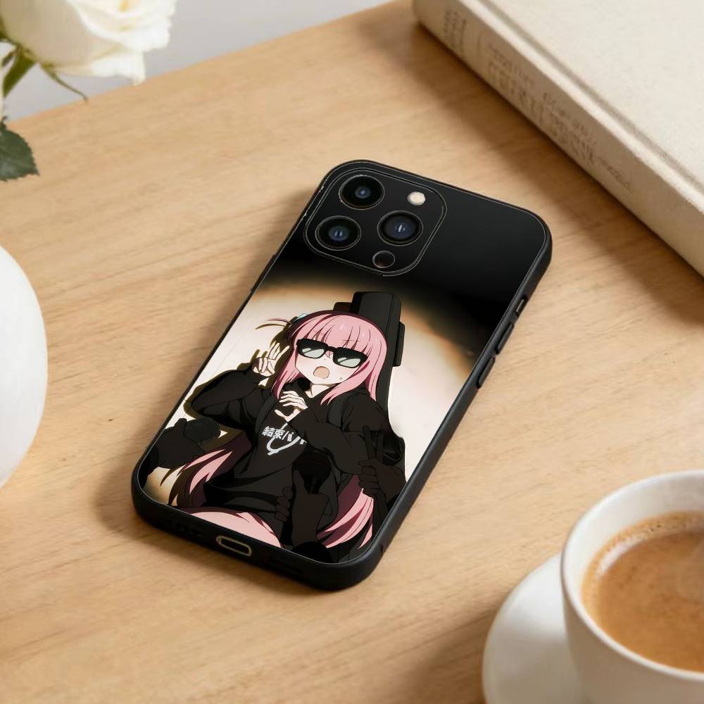 

B-Bocchi The Rock Phone Case For iPhone 16,15,14,13,12,17,Pro Max,Plus Silicone Black Case iPhone12