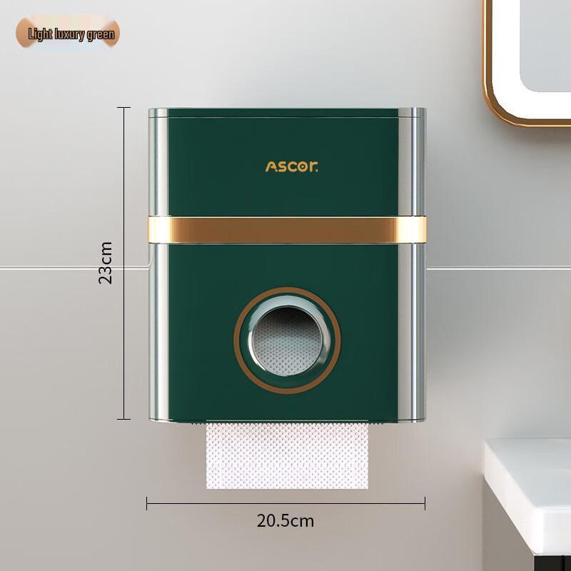 

GOWKE Drill-Free Wall-Mounted Tissue Holder with Shelf