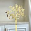 Acrylic Happy Easter Cake Topper Cartoon Rabbit Egg Pattern Easter Egg Bunny Decor Decorative Rabbit Cake Toppers