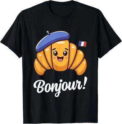 NEW LIMITED Croissant French Saying Quote France Baking Breakfast Funny T-Shirt