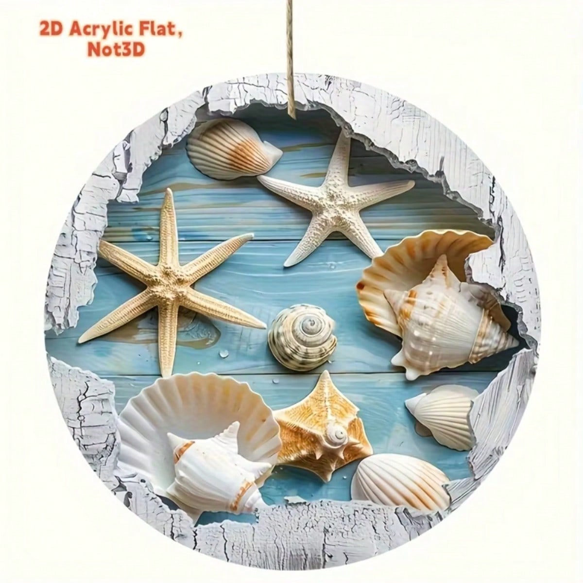 

2D Flat Metal Starfish Seashell Wall Art Vintage Summer Home Porch Décor Tin Sign 20x20 різнокольоровий