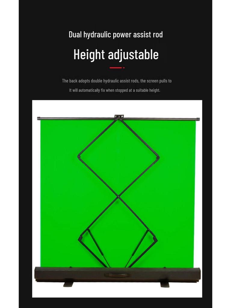 Portable Pull-Down Green Screen: Thick, Liftable, Telescopic Background for Keying and Live Streaming