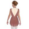 Girls Dance Costume - Shiny Rhinestone Leotard with Sheer Mesh, Invisible Back Zipper & Attached Tassel Skirt