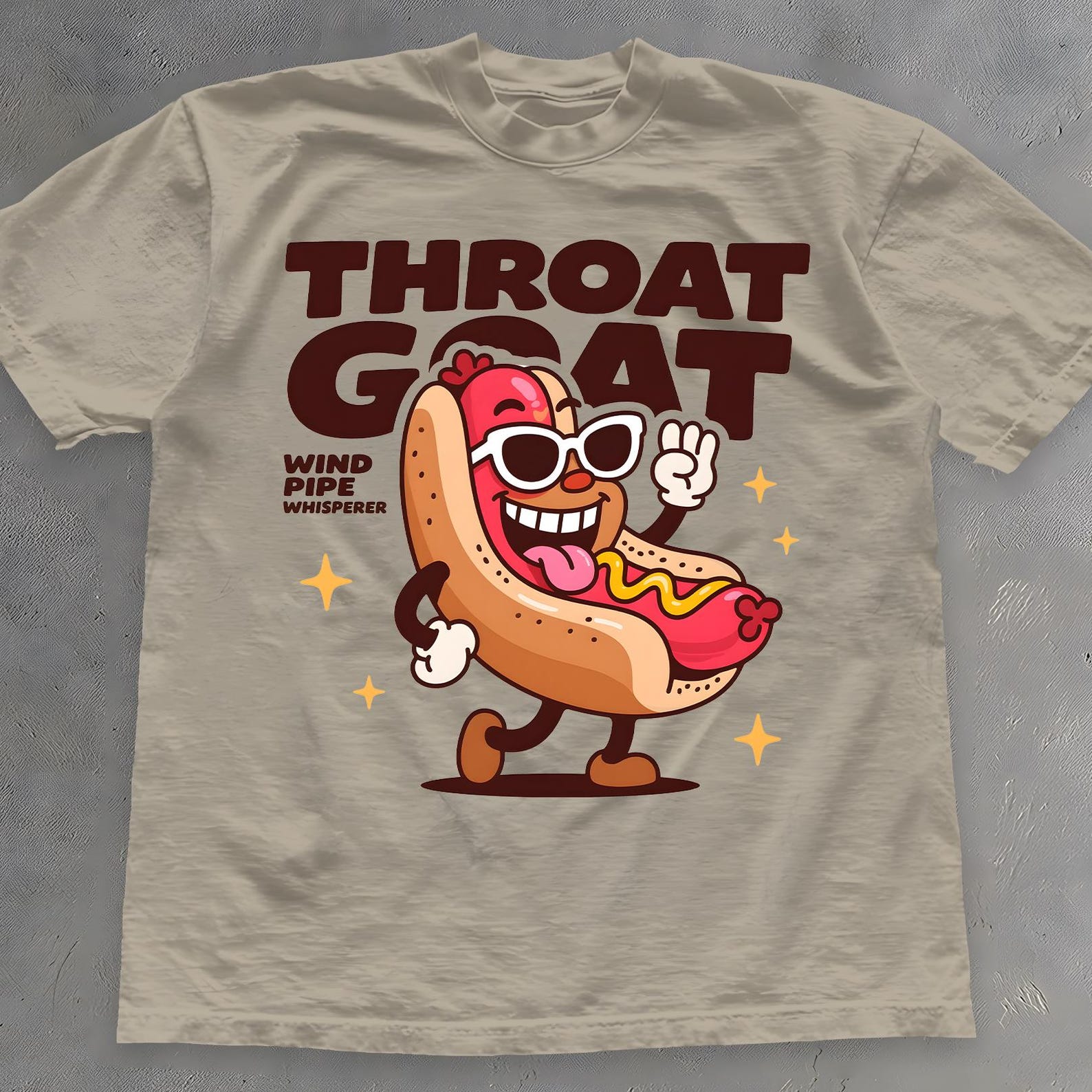 Throat Goat Hot Dog Shirt - Funny Meme T-Shirt - Unisex Cotton Tee M