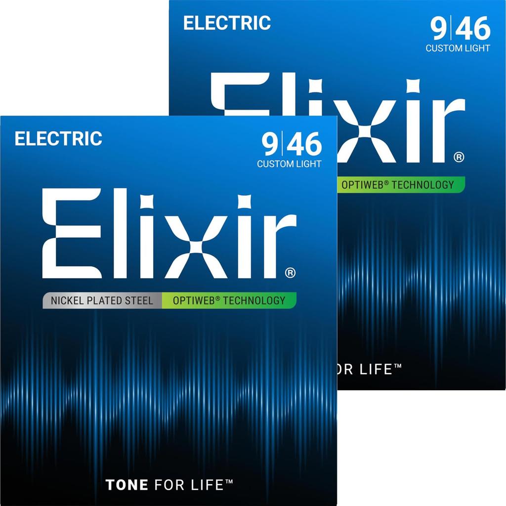 Elixir OPTIWEB Custom Light Electric Guitar Strings of .009-.046 #19027 (Set 2)