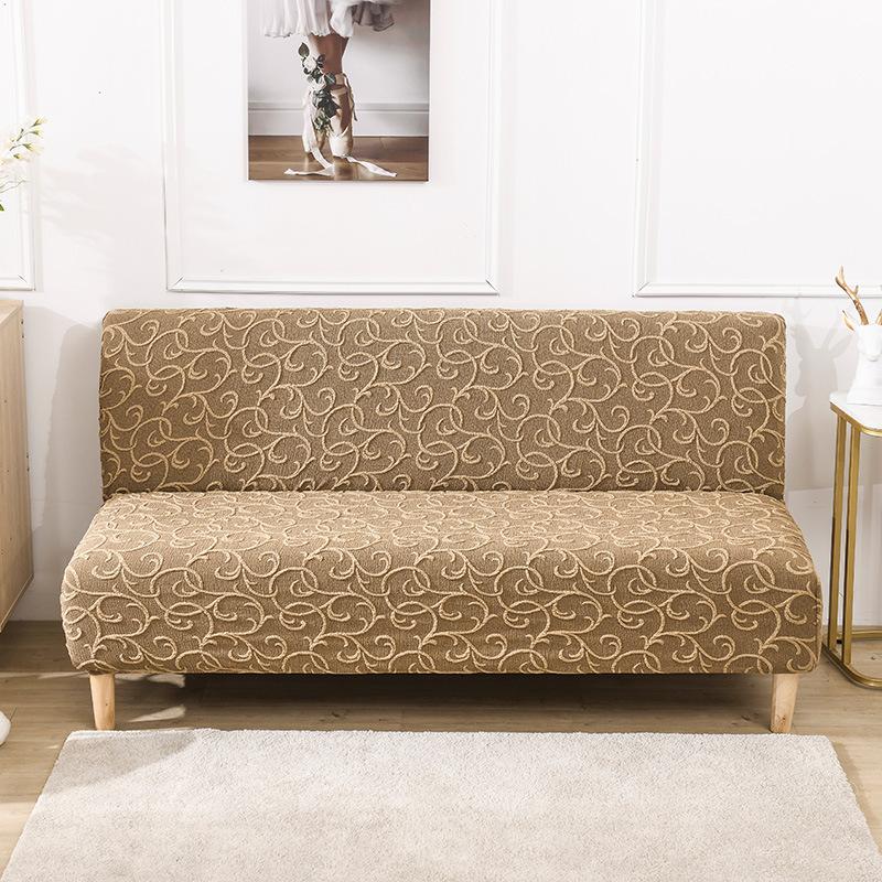 3D Embossed Jacquard Thick Sofa Cover Luxury Stretch Armless All-Cover Sofa Bed Dust Cover High-End Anti Scratch Couch Cover