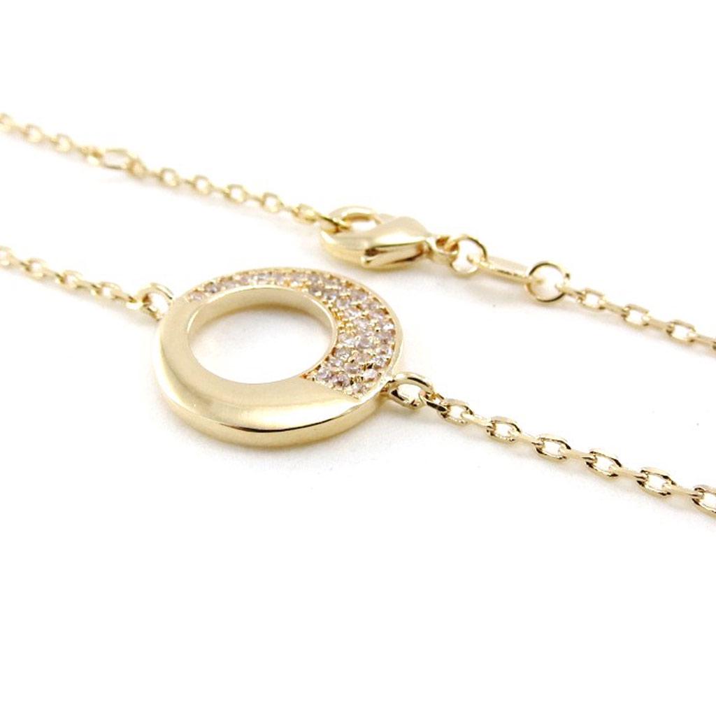 Les Trésors De Lily [J0156] - Gold Plated Bracelet 'Sissi' White Gold - 15 Mm