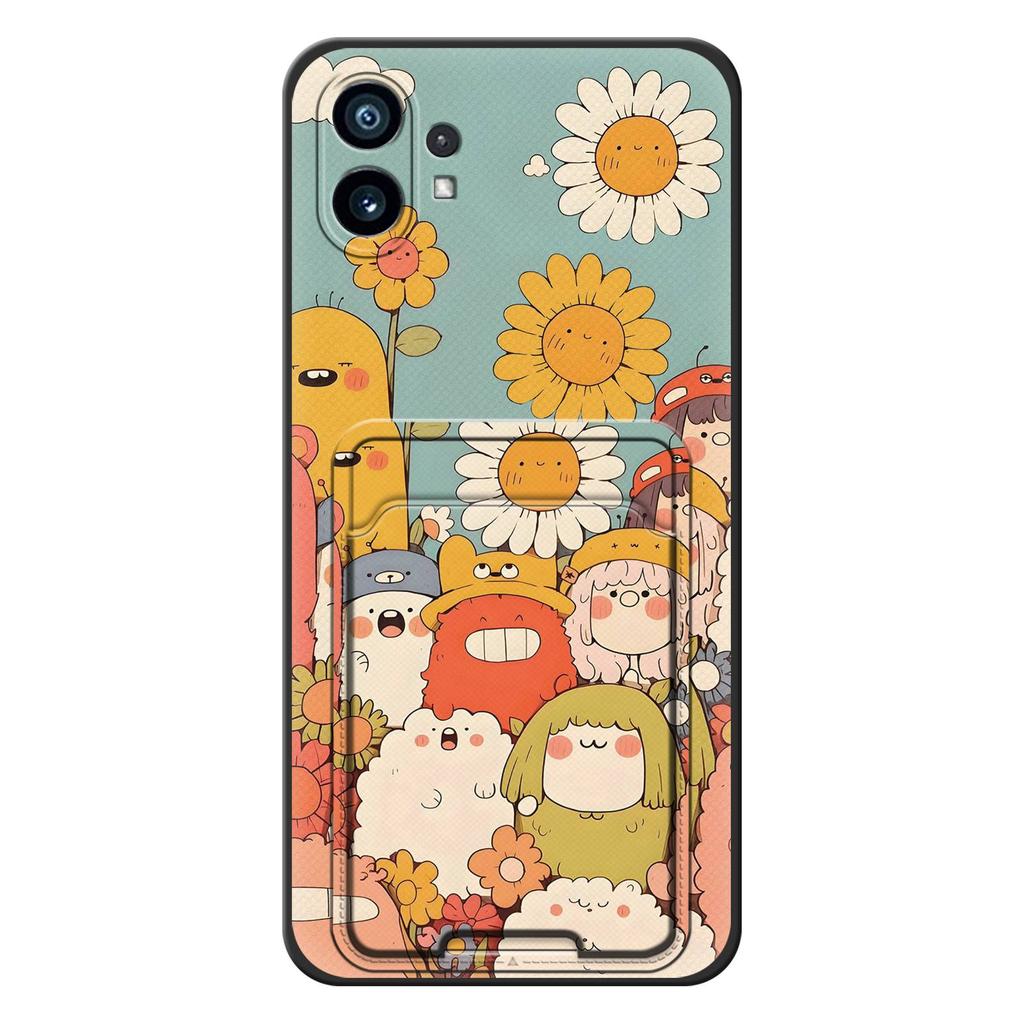 Full wrap Cartoon Phone Case For Nothing Phone1 Anti-knock Graffiti Back Cover Card bag Silicone TPU Cute protective