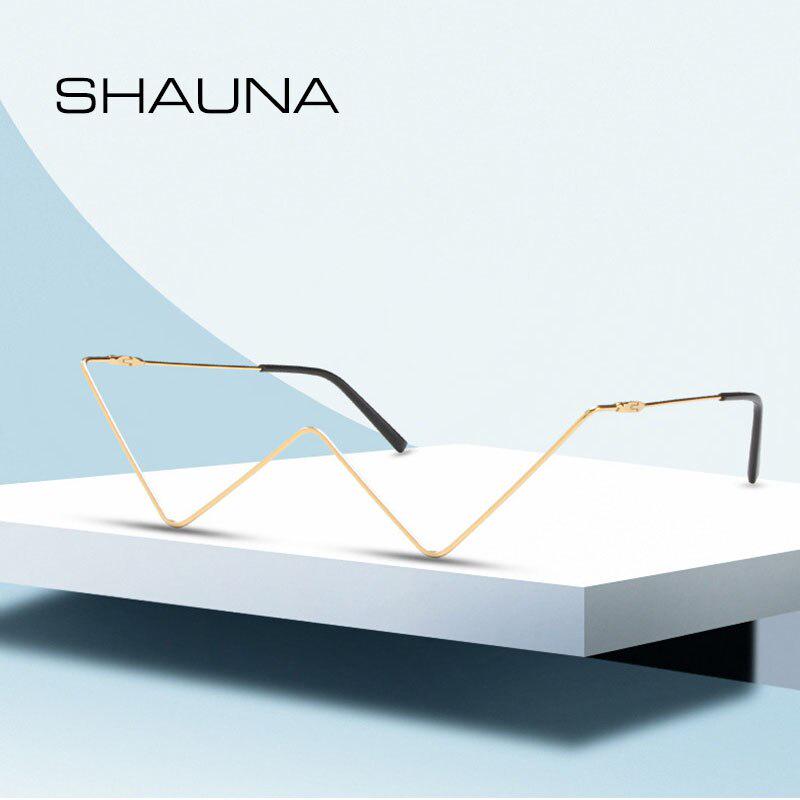 SHAUNA Ins popolare senza lenti in cristallo montature per occhiali da donna decorativa cornice triangolare punk
