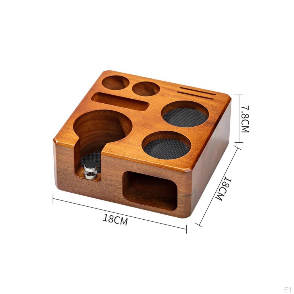 Espresso Pressing Station WalnutWood Coffee NonSlip Tamper Holder for