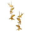 New Chinese Gold Koi Earrings, Retro National Style Three-dimensional Goldfish Fringed Long Cheongsam Horse Face Skirt Earrings Accessories