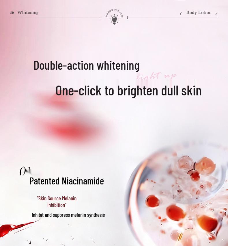 Niacinamide Brightening & Moisturizing Body Lotion for Hydrated, Radiant Skin with Long-lasting Fragrance.