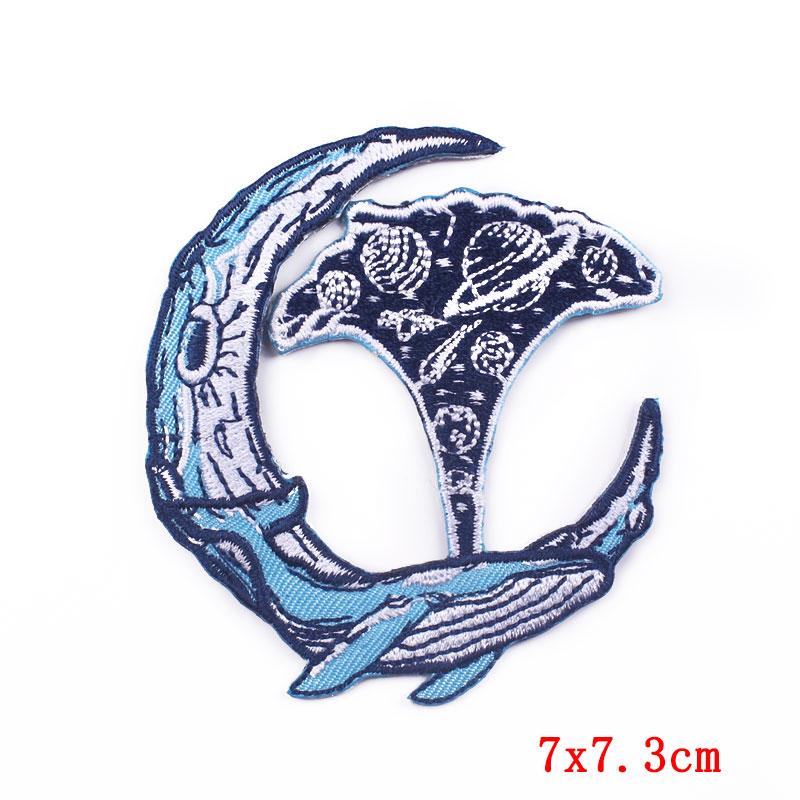 Mountain Adventure Outdoor Scenery Embroidery Patches Iron On Patches Diy Sun Waves Patch Backpack Jackets Sew Embroidered Badge 