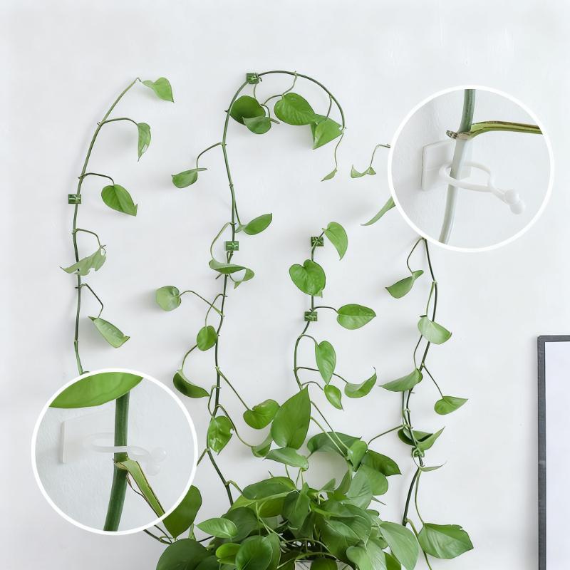 10pcs Creative Hook Green Robe Climbing Wall Vine Fixing Device Hook Data Cable Fixing Device No Drilling