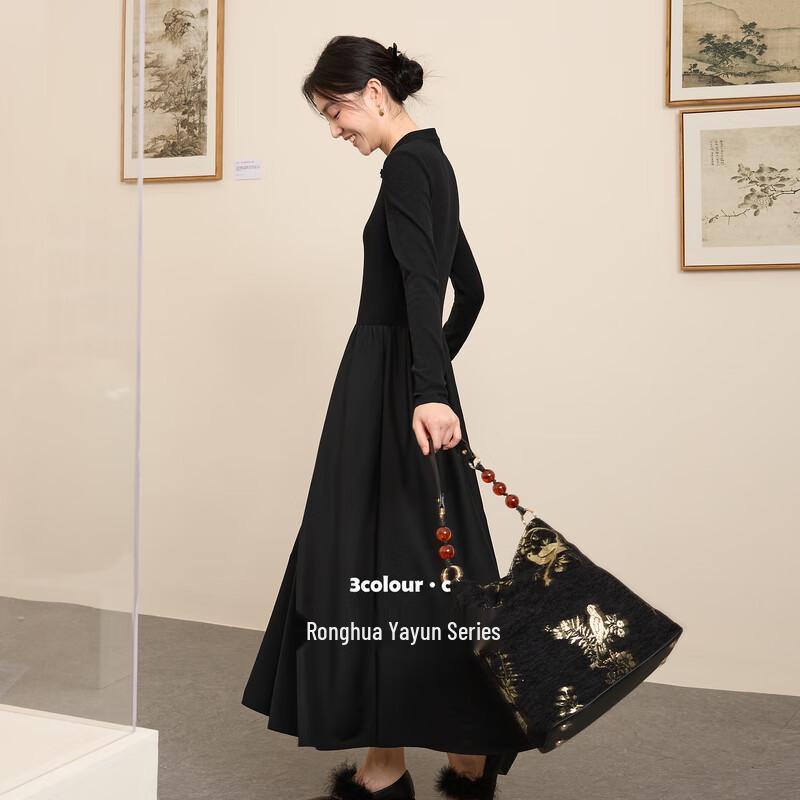 

Sancai 2025 Winter Knot Button Little Black Dress L 165/88A