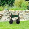 Relaxdays Extra-large Hose Reel Cart, Metal Mobile Drum, for 60 M Hose, 90° Winding, with Wheels, Brown