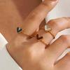 Simplicity Red Drop Oil Love Heart Rings for Women Men Romantic Retro Adjustable Opening Rings New Trend Jewelry Engagement Gift