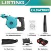 21V 2 In 1 Brushless Cordless Blower Vacuum Clean Air Blower Dust Blowing Dust Computer Collector 3000W For 18V Battery