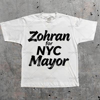 T-shirt Homme Streetwear Zohran pour Maire de NYC Mème Drôle Vintage Manches Courtes T-shirt Femme Oversize Harajuku Col O Hip Hop Unisexe
