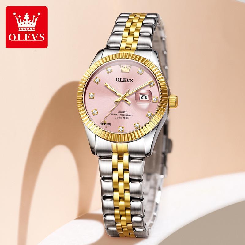 OLEVS Damen High-End Lao Stil Quarz Uhr - Modische, Nicht-Leuchtende, Wasserdichte Armbanduhr