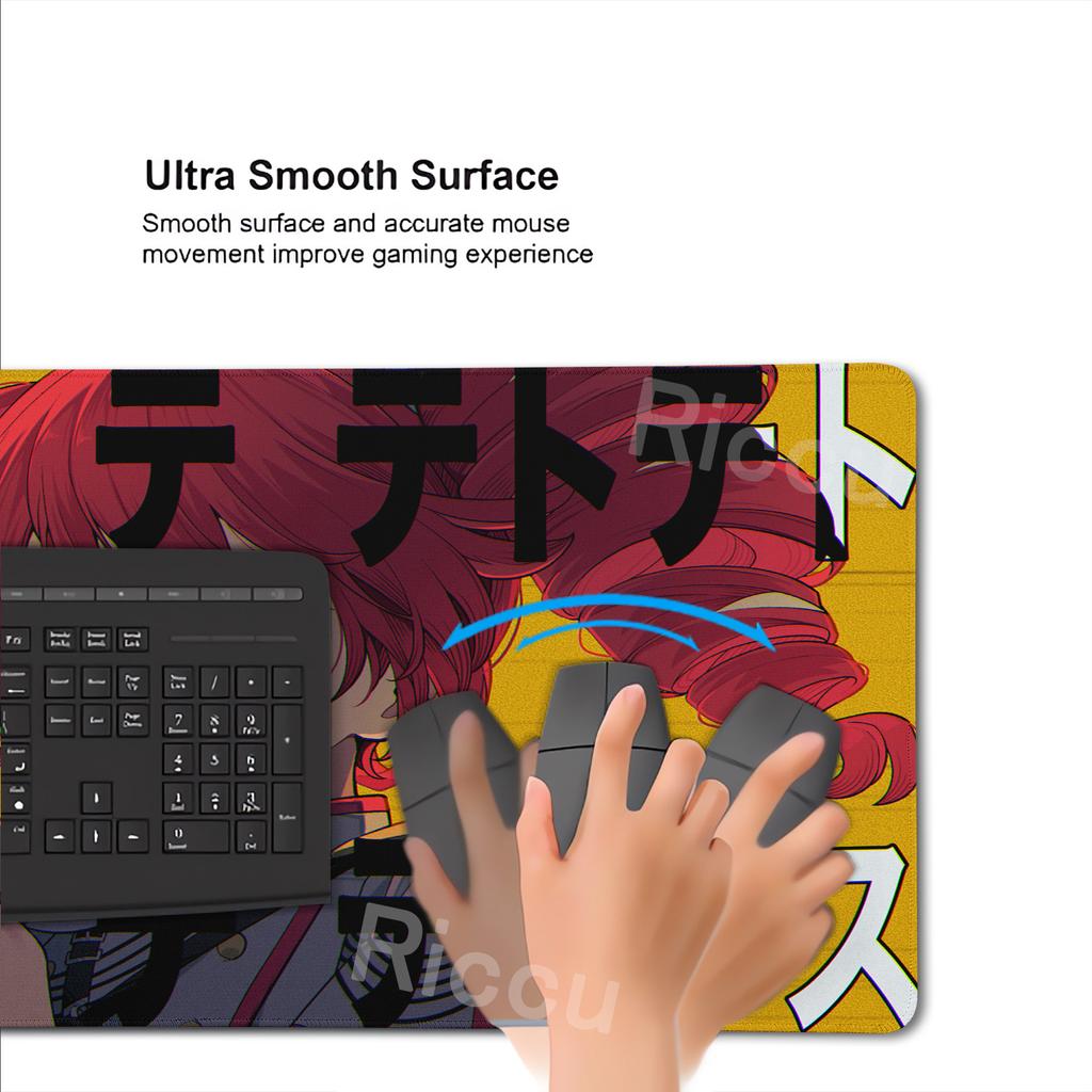 Kawaii Anime Mädchen Gaming Mauspads K-Kasane Teto Muster Erweitertes LockEdge Mauspads XXL Computer Tastatur Gummi Rutschfeste Matte
