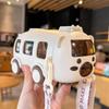 Cartoon-Bus-Strohhalmbecher Niedlich Große Kapazität Outdoor Auto Wasserbecher Kinder Trinkgeschirr Boun Strohhalm-Kessel