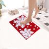 Christmas Carpet Snowflake Velvet Bath Mat Non-Slip Red Bathroom Rug Absorbent Door Mat Festive Holiday Entrance Mat For Home Decor