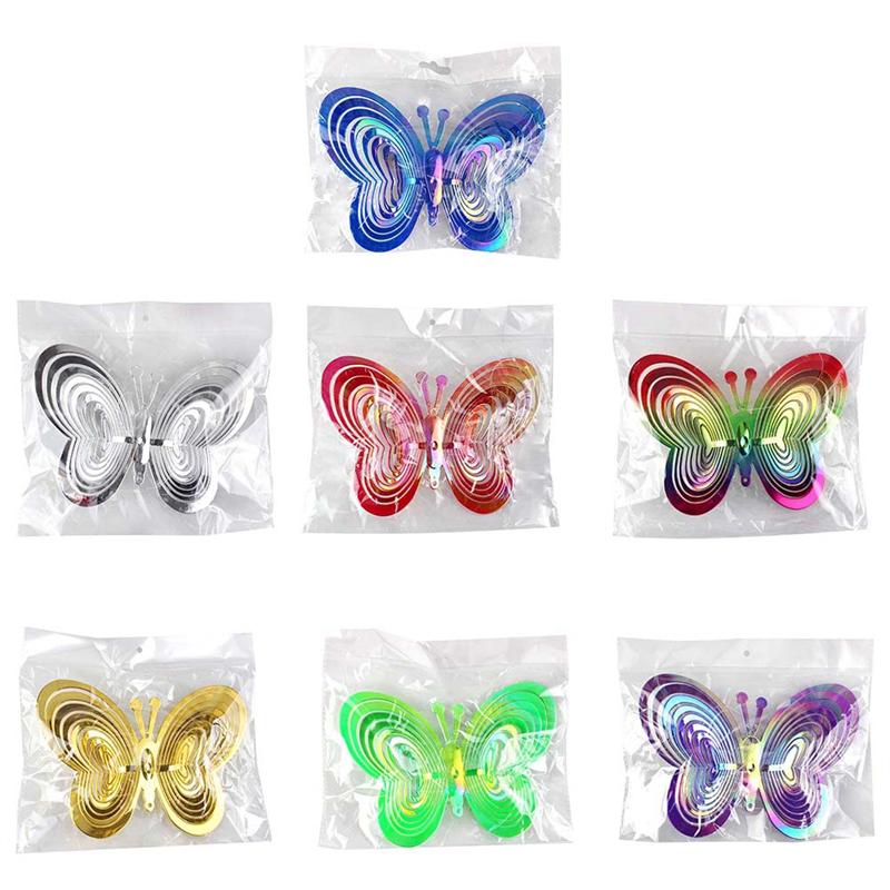 

AEE4-Butterfly Wind Spinners Hanging Ornaments Bird Deterrent Wind Catcher Rotating Wind Chime Home Garden Outdoor Decoration