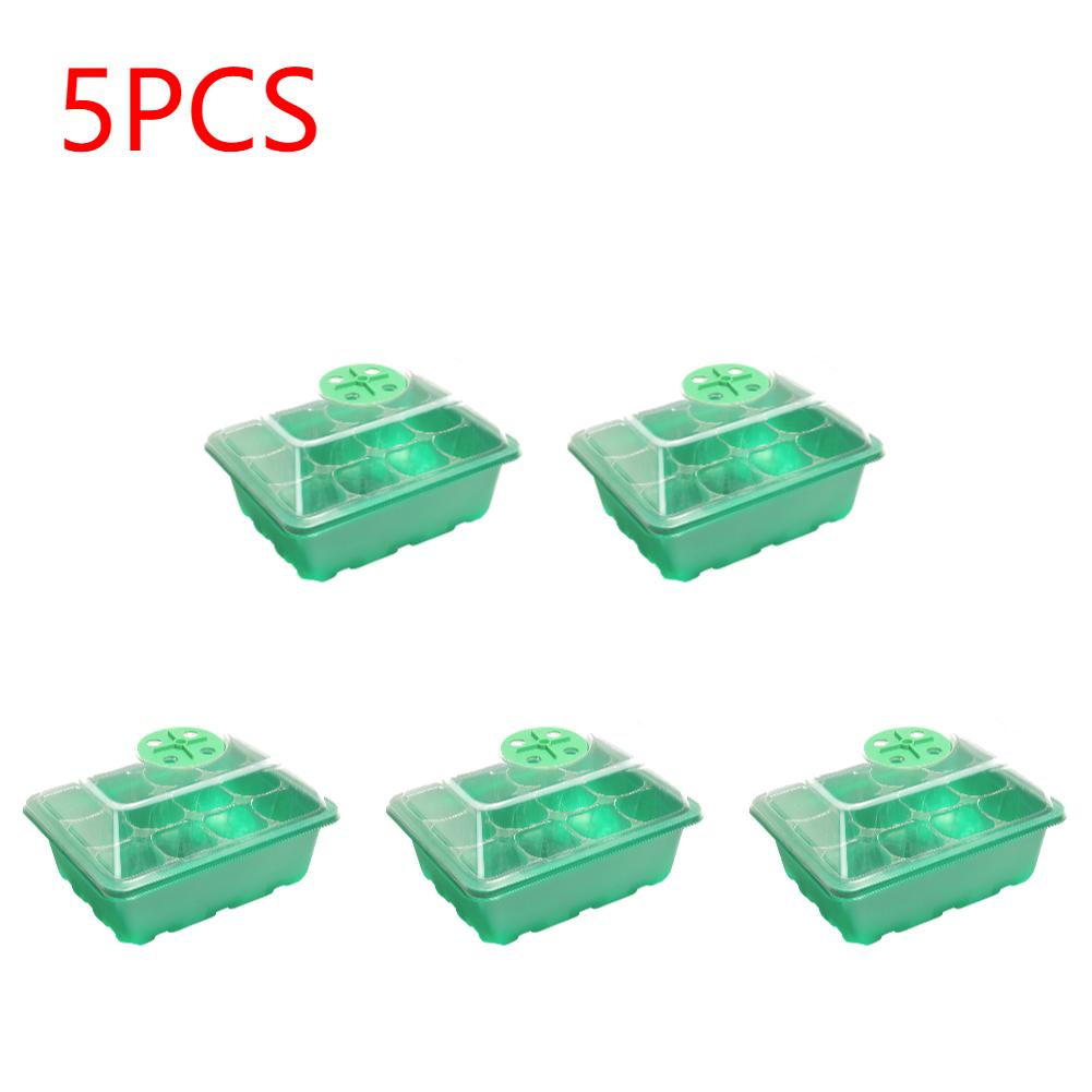 Seed Tray 12 Holes Cell Propagator Growth Thickening Seedling Start Growth Tray with Humidity Dome  For Greenhouse Plants