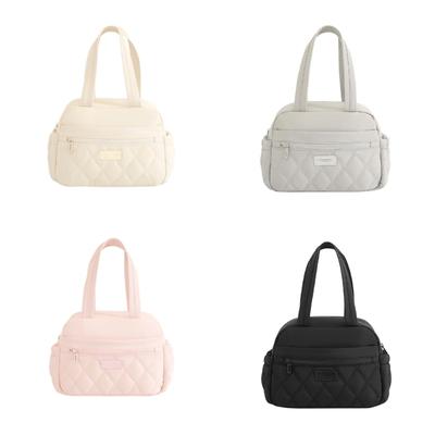 Bolsa de almuerzo térmica de gran capacidad con cremalleras, bolsillo frontal y portabotellas, portacomidas acolchados de mano