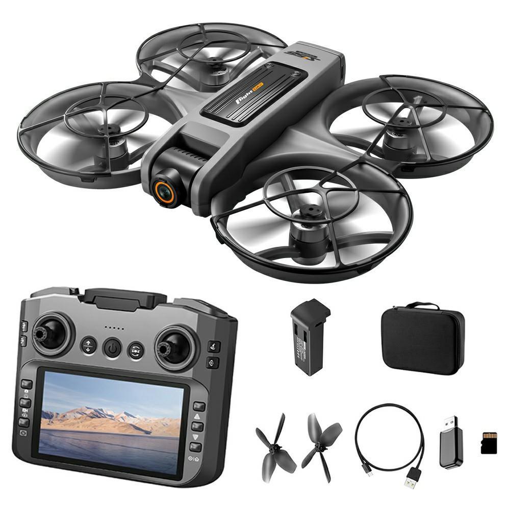 S156 Brushless RC Drone HD Camera Optical Flow Positioning RC Aircraft with Screen Controller, Single Battery