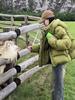 Green Warm Thickened Short Puffer Jacket with Adjustable Hem