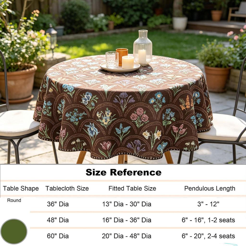 Kitchen Dining Table Living Room Home Use Cotton Fabric Round Tablecloth