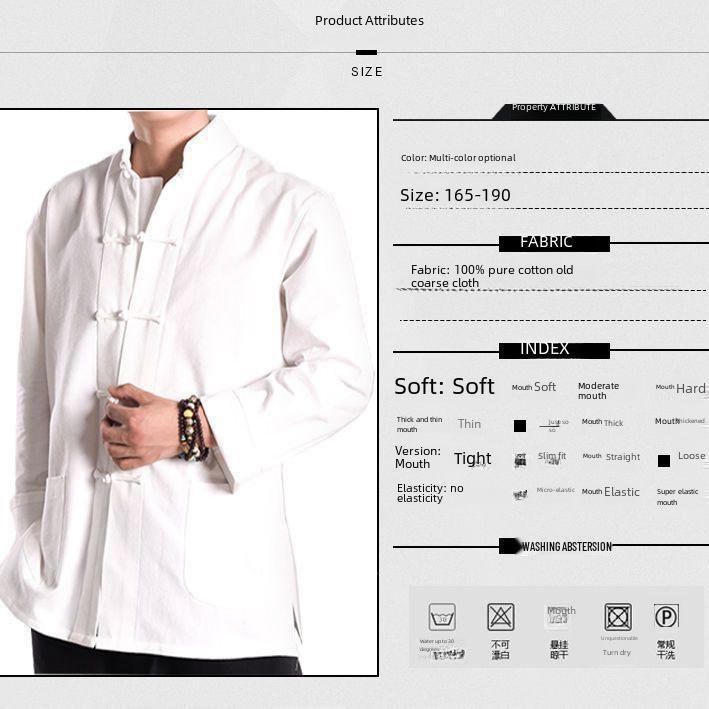 Men's Large Tang Suit Hanfu Long-Sleeve Jacket