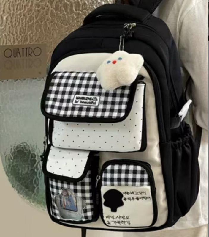 Schoolbag New Schoolbag High Value Dopamine Cute Girl Backpack Campus Junior High School High School Students Large Capacity Backpack
