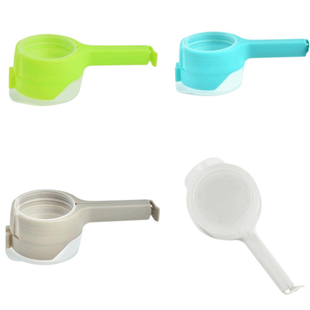 4 pcs Pour Spout Bag Sealer Clips Plastic Snack Bag Sealer Sealing Pour Food Clip Travel Snacks 4Pcs StyleA