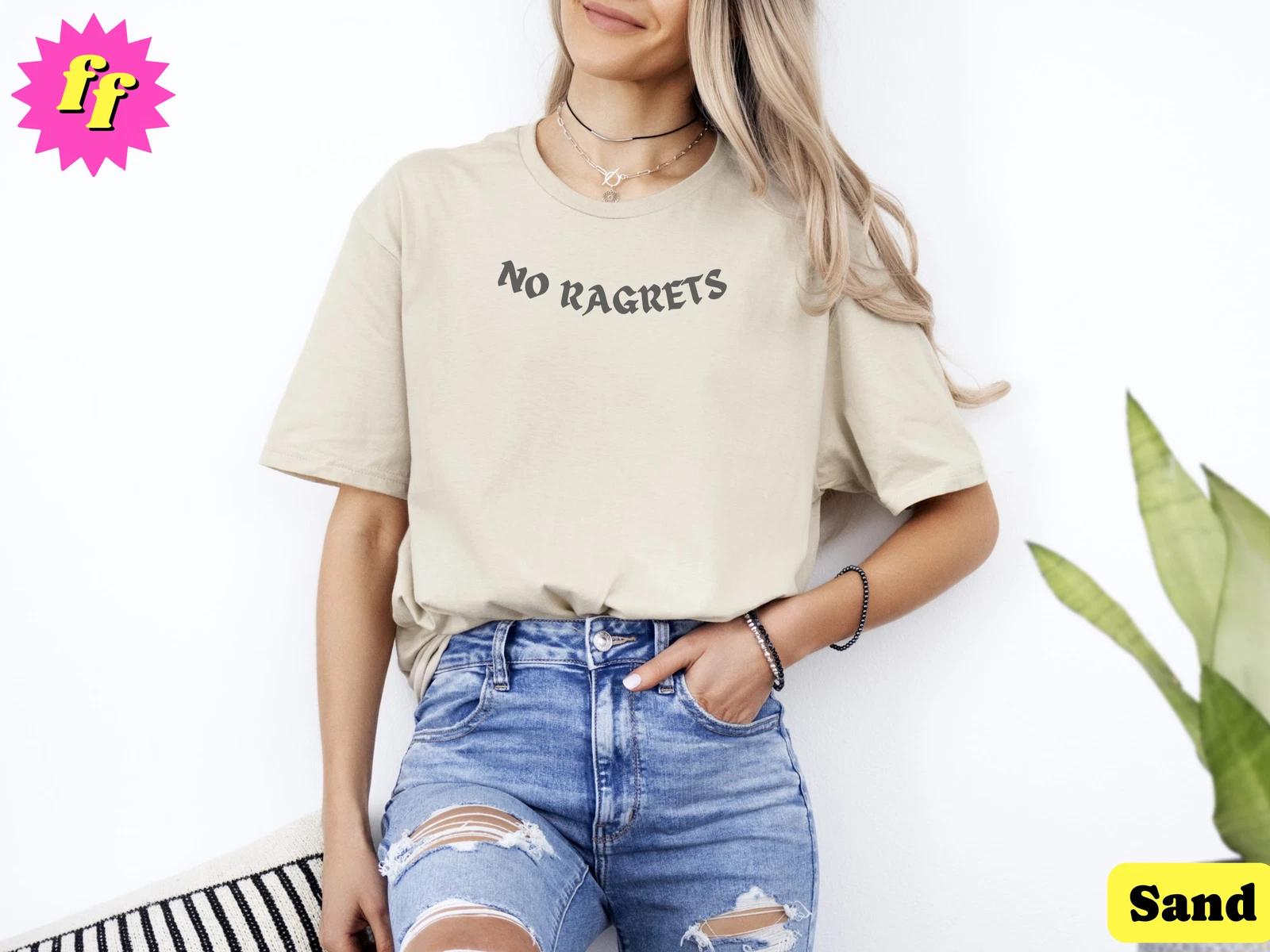 Funny No Ragrets  Shirt Meme Gift T- Shirt Misspelled Tattoo Regrets Silly T- Shirt 3XL