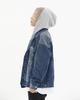 All D Denim Hooded Trucker Oversized Jacket (Blue)