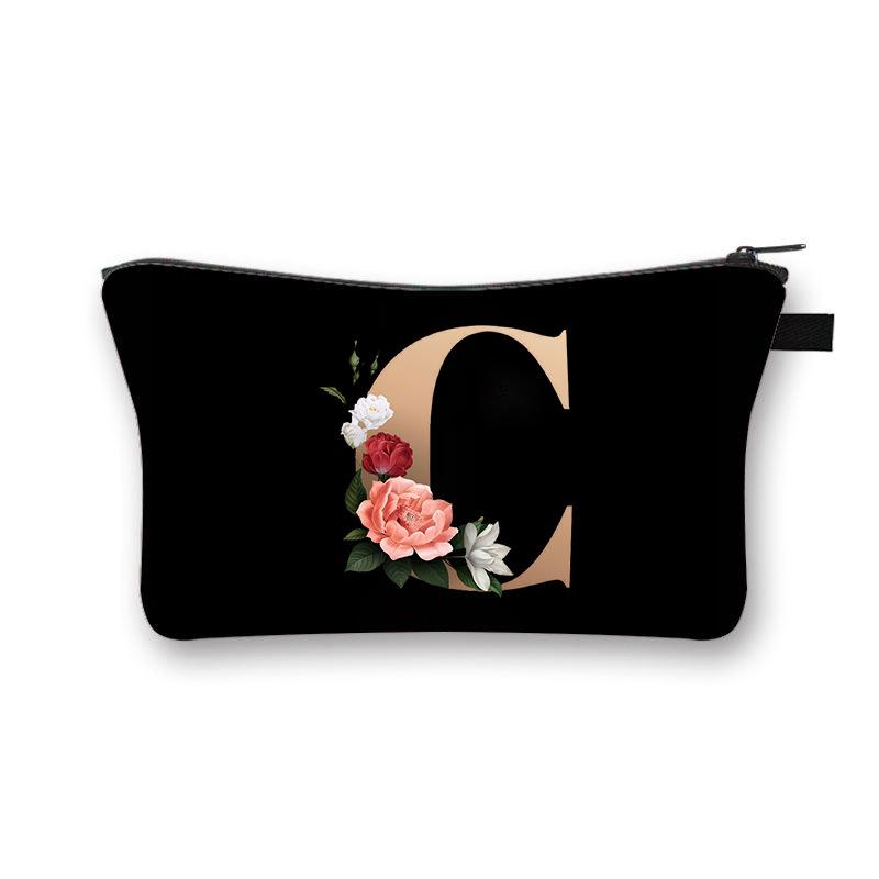 Alphabet Printed Change Bag Multifunctional Travel Storage Bag Elementary School Polyester Stationery Zipper Pencil Bag