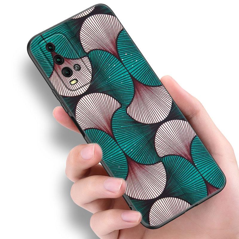 Aesthetic African Wax Fabic Phone Case For Xiaomi Redmi Note 5 6 9T K20 K40 K50 Pro 7A 8A 9A 9C 9i 10A 10C A1 S2 TPU Black Cover