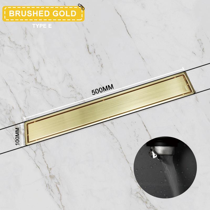 Kartáčované Zlato Neviditelný Dlaždicový Podlahový Odtok Nerezová Ocel 304 Sítko na Nečistoty Deodorant Podlahový Odtok Koupelnové Kuchyňské Doplňky