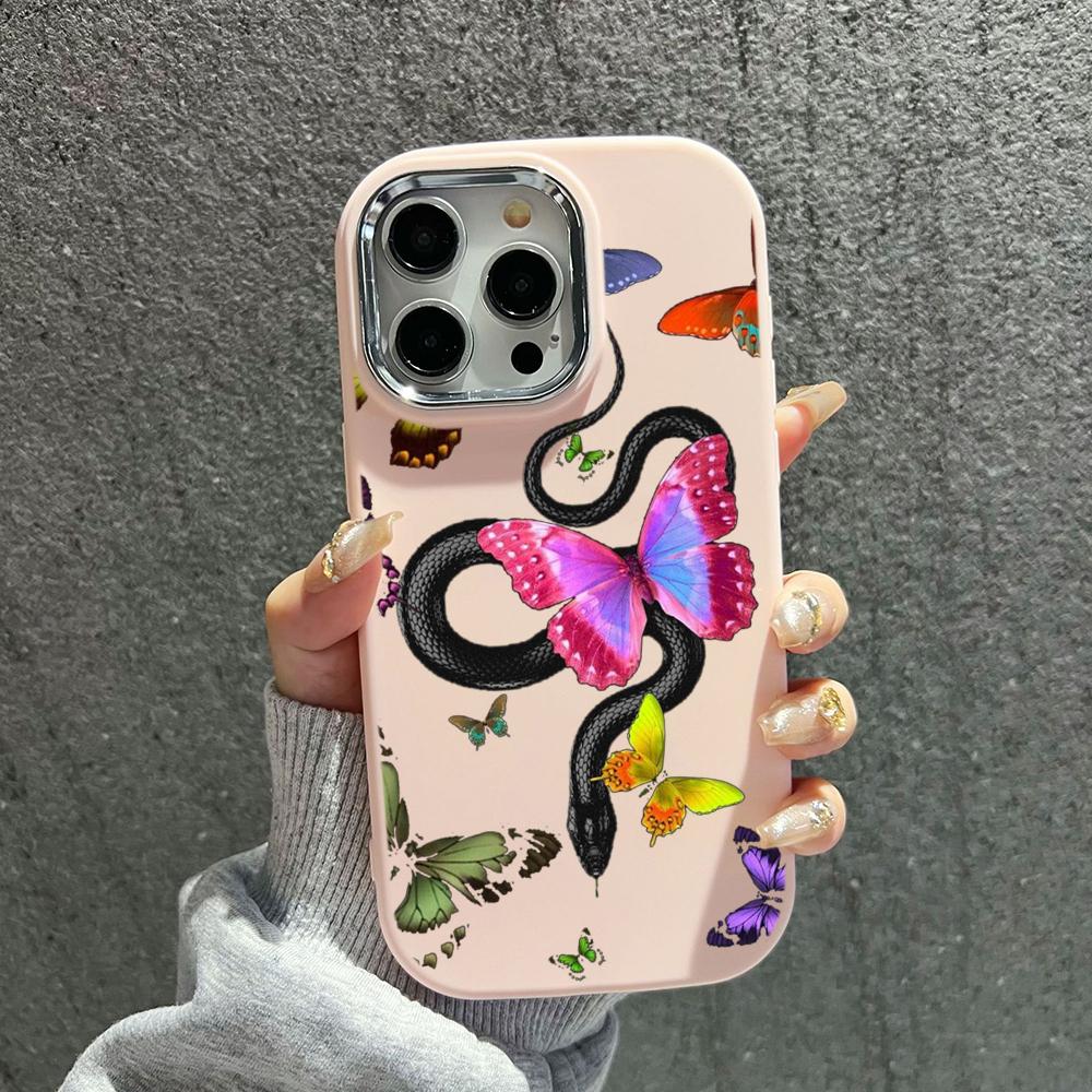 

Мягкая задняя крышка N77 butterfly Black Gold Snake для Samsung S24 Ultra A14 iPhone 16 Pro Max Xiaomi Redmi Note13 с защитой корпуса и рамки для камеры Infinix Note 30 4G/5G