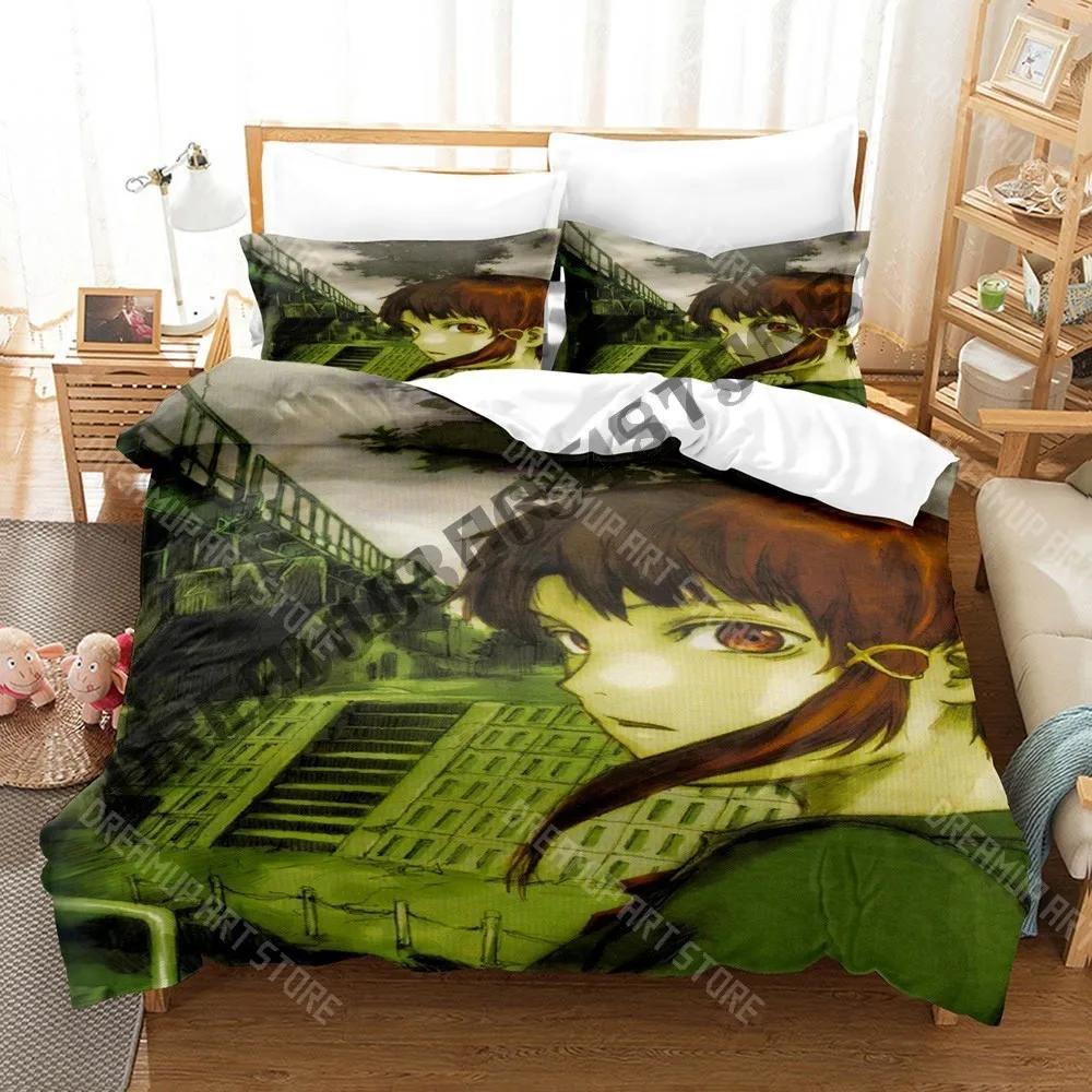 3D Print Serial Experiments Lain Bedding Set Single Twin Full Queen King Size Bed Set Adult Bedroom Duvetcover Sets Anime Bad