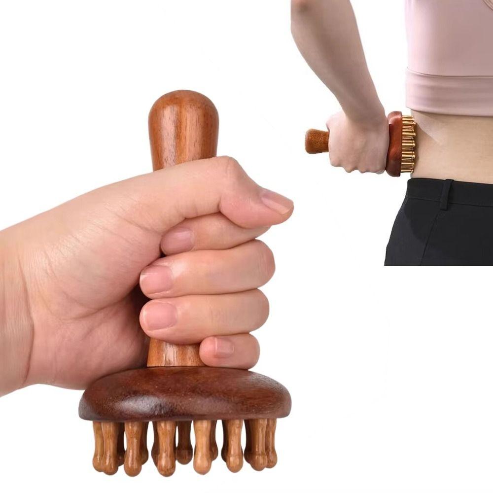 Kreisförmiger Zahn Bauchmasseur Holz Gua Sha Massagebürste zum Stressabbau und zur Entspannung