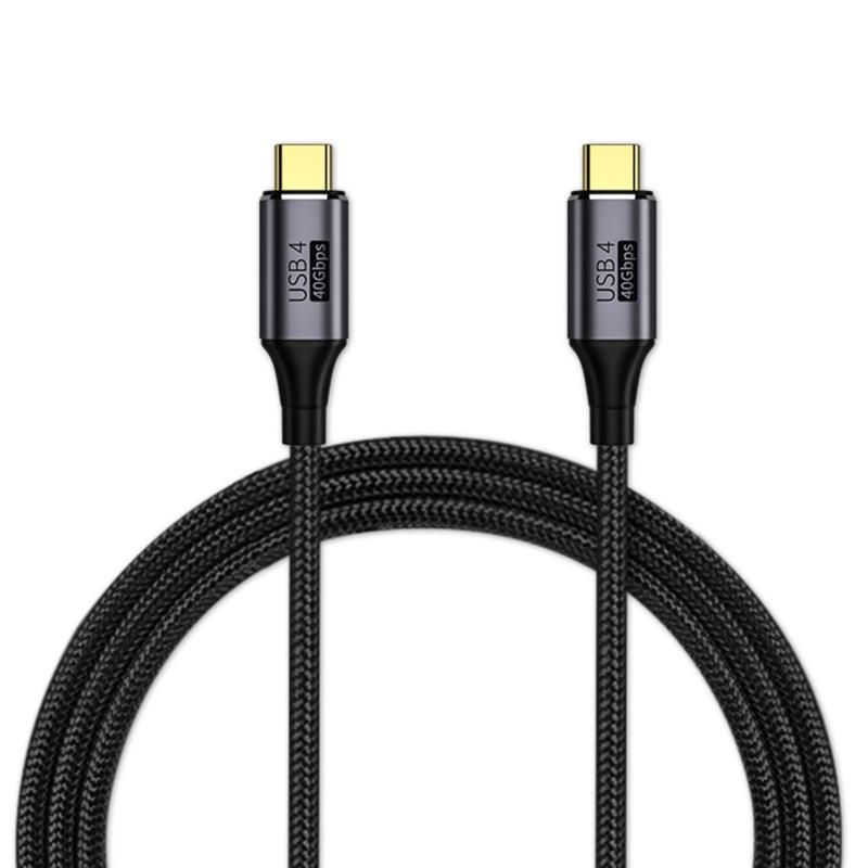 

Type C Male to Type C Male Cable Nylon Braid 40Gbps 8K@60Hz PD100W Fast Charge Sync Data Cable 40Gbps for Laptop Tablet 1