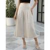 Pantaloni gonna da donna estivi Pantaloni corti a gamba larga in vita elastica Pantaloni casual da lavoro tascabili Pantaloni larghi